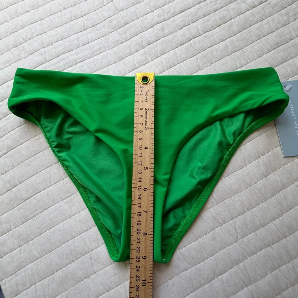 Antonio Melani Green One Shoulder Ruffle Bikini Set Swimsuit‎ NWT Small